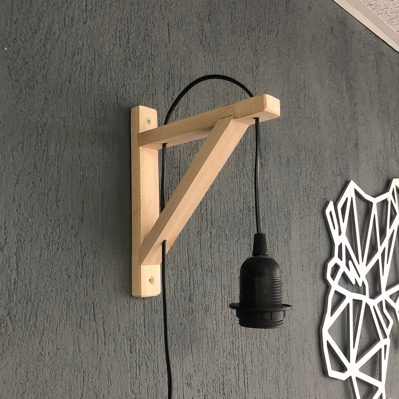 Aplica de perete, Evila Originals, 791EVL2523, Lemn, Negru - 1 | YEO