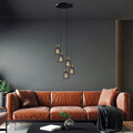 Lustra, Fulgor, 942FLG1458, Metal, Negru/Maro antic