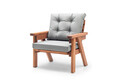 Set mobilier de gradina, Hudson, Abant (3+1+1), Gri/Nuc