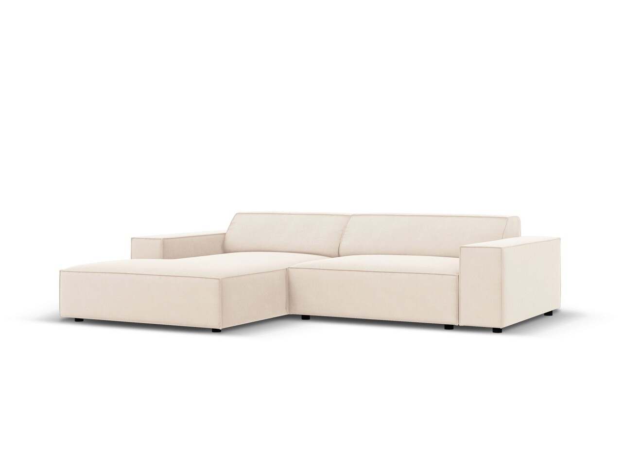 Coltar modular stanga 3 locuri, Jodie, Micadoni Home, BL, 224x166x70 cm, catifea, bej deschis - 1 | YEO