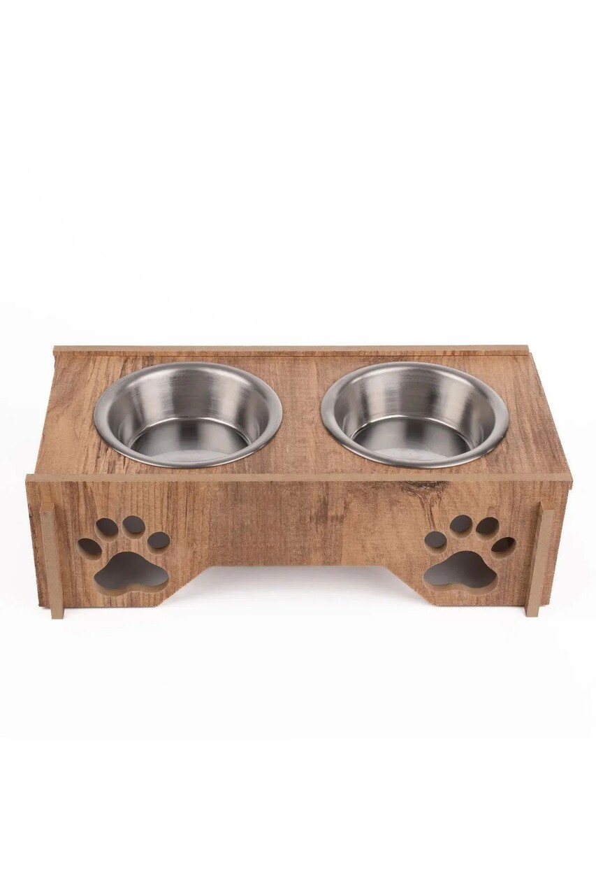 Bol pentru hrana animale de companie, Paws &amp; Whiskers, Apvm6, MDF , Multicolor - imagine 3