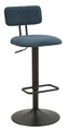 Set 2 scaune de bar Lift High Navy, Mauro Ferretti, 41x47.5x85 cm, inaltime ajustabila, fier/poliester, negru/albastru