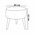 Set fotoliu cu aripioare și puf (3 piese), Atelier del Sofa, 281ELR1187, Bej