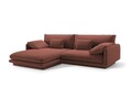 Coltar stanga 4 locuri, Torino-184, Micadoni Home, 250x170x83 cm, catifea, maro cuoio