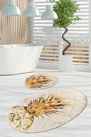 Set 2 covorase de baie Gold Pine, Chilai, 50×60 cm/60×100 cm, multicolor Covoare