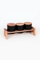 Set 3 cutii alimentare ST040803F956, Keramika, ceramica, negru