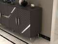Consola, Olivia, Fuga KB150, 150x75x35 cm, PAL, Antracit / Argintiu