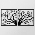Decoratiune de perete, Tree Metal Decor, metal, 100 x 50 cm, negru