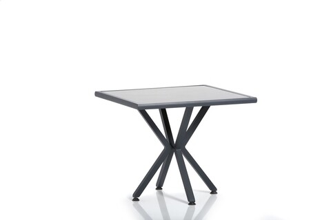 Masa pentru gradina Samara Bahce Masası-2, Clara, 90×90 cm, gri/negru Clara