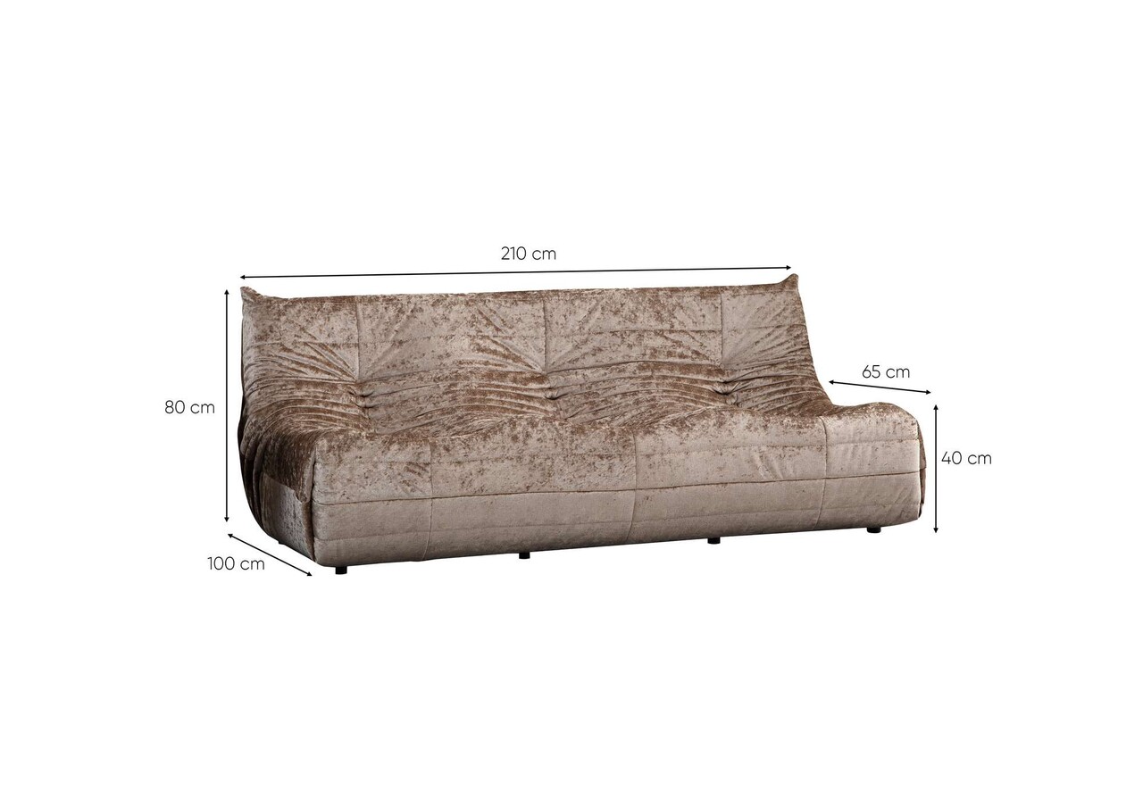 Canapea 3 locuri, Atelier del Sofa, 560ARE5224, Frame: No Frame Fountain Support With Chipboard, Crem