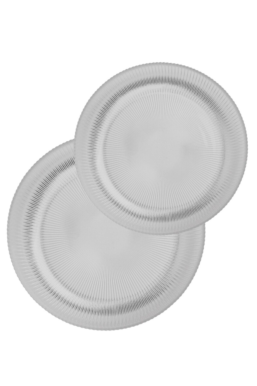 Set bol de salată din sticlă, Hermia, 127RKL1605, Bol mare pentru salată: 30 x 30 x 2,3 cm (1 bucată), Fumuriu - imagine 4