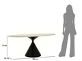 Masa dining Space, Mauro Ferretti, 180x90x73 cm, MDF/fier, crem/negru