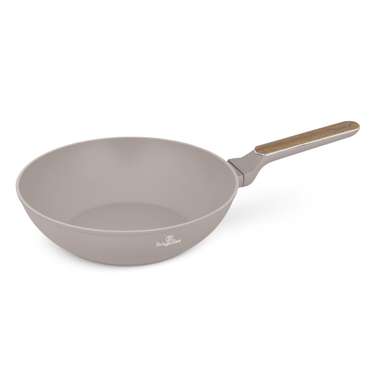 Tigaie Wok Berlinger Haus, Taupe Nordic, 28 cm, 3.5 L, aluminiu forjat, taupe mat/natur - imagine 2
