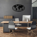 Decoratiune de perete, World Map 6, Metal, Dimensiune: 84 x 47 cm, Negru