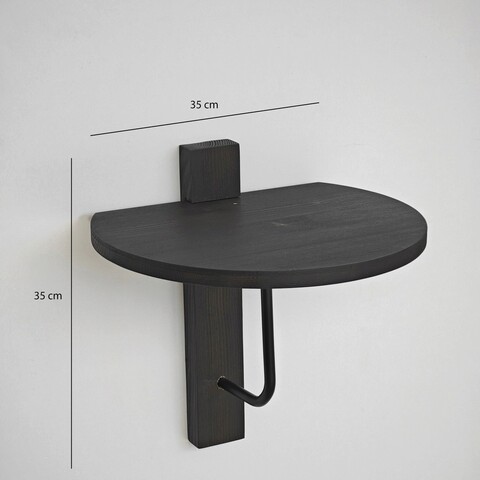 Raft de perete, Neostill, Reve, 35x35 cm, Lemn masiv, Antracit / Negru
