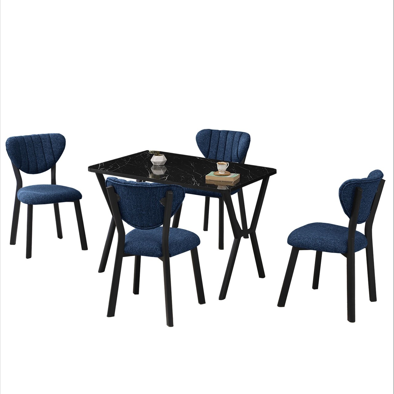 Set masa extensibila si scaune, Hanah Home, Elma, Navy Blue / Black - view 4