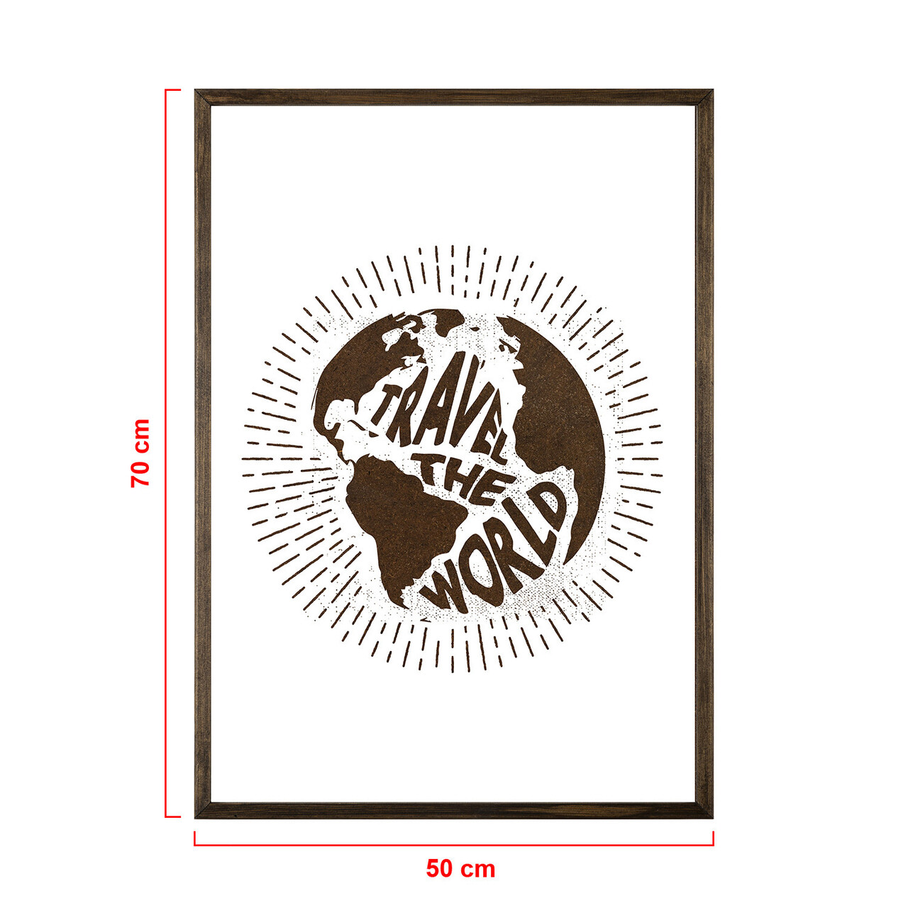 Tablou decorativ, TD028, Lemn, Desenat manual, Natural