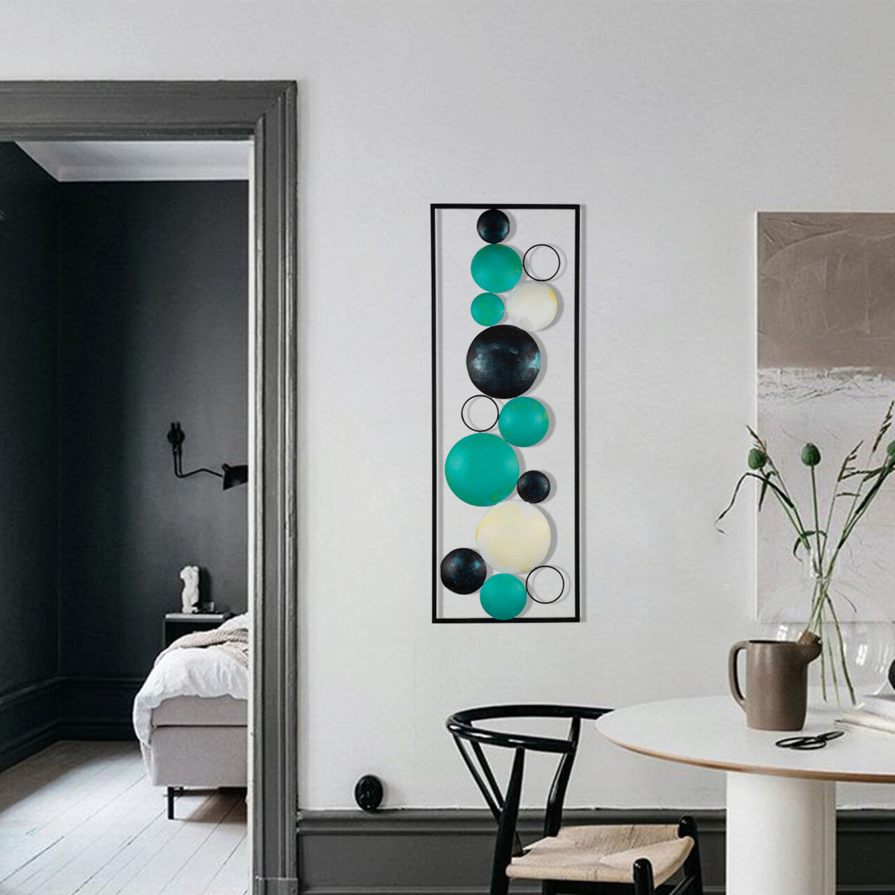 Decoratiune de perete, Budam, metal, 90 x 32 cm, multicolor