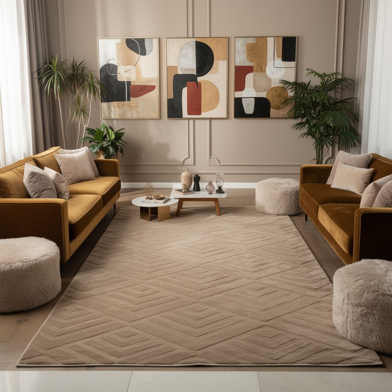 Covor, Dpelus, 120x200 cm, Poliester, Maro — imaginea 2