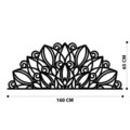 Decoratiune de perete, Venno, metal, 160 x 65 cm, negru