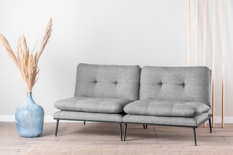 Canapea extensibila Martin Sofabed, Futon, 3 locuri, 180×130 cm, metal, gri Futon