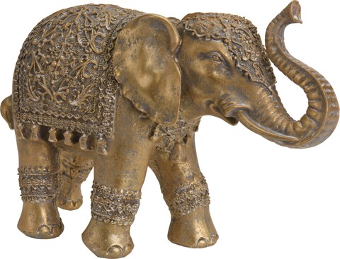 Decoratiune Elephant, 27x9x18 cm, poliston, auriu Excellent Houseware imagine 2022 by aka-home.ro