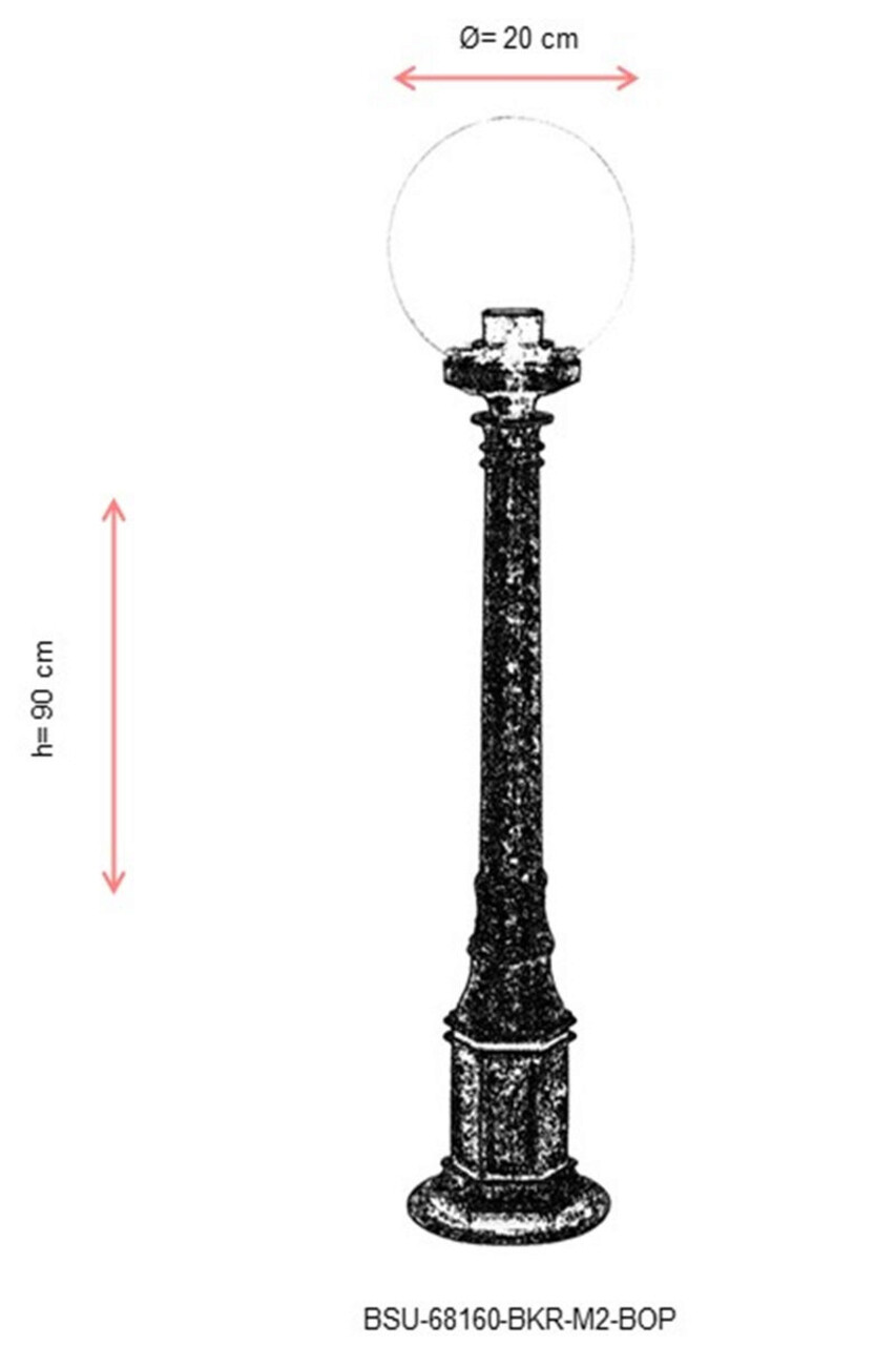Lampadar de exterior, Avonni, 685AVN1151, Plastic ABS, Maro
