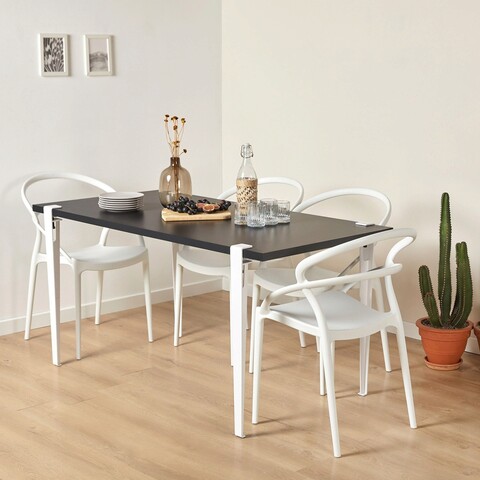 Masa, Logg, Pineios, 150x75x75 cm, Antracit/Alb Logg