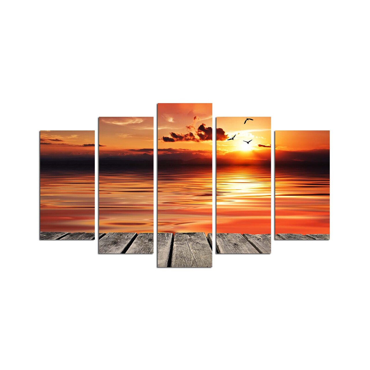 Set 5 tablouri decorative, 5DMDF-47, 20 x 60 cm, Multicolor - view 2