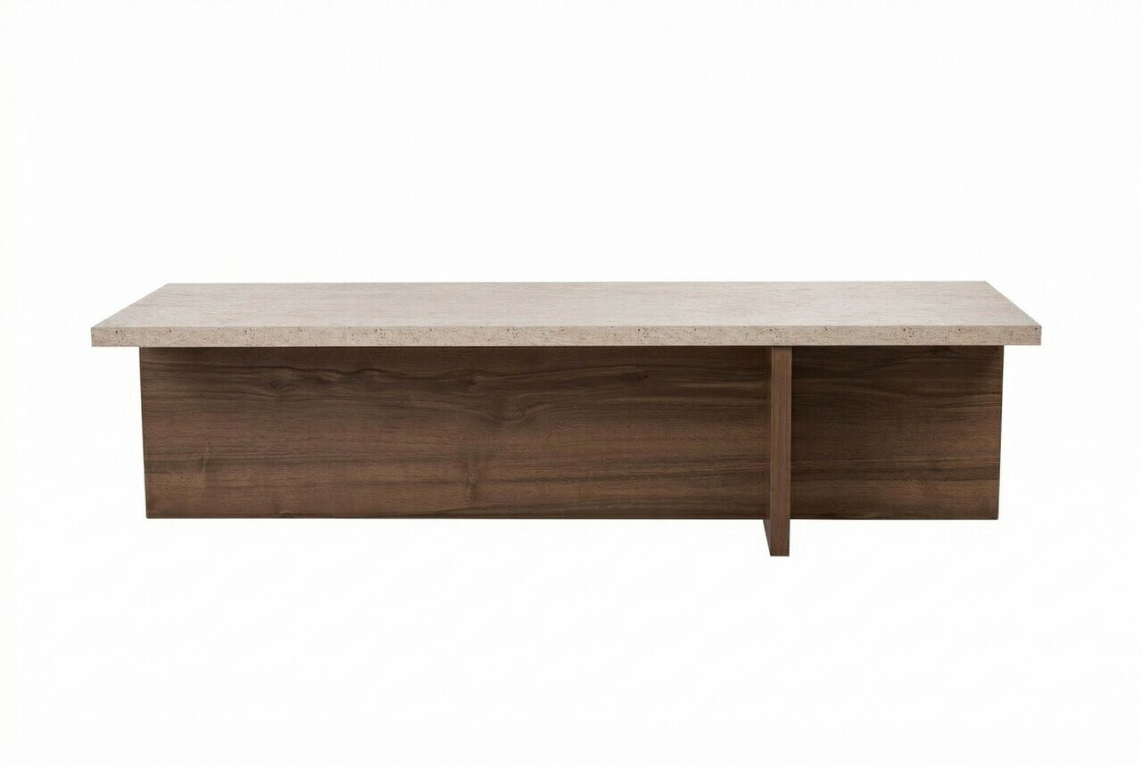 Masuta de cafea, Hanah Home, Harbor, 120x30x45 cm, PAL, Travertin Venezia Nuc — imaginea 6