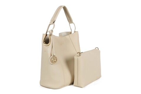 Geanta Beverly Hills Polo Club, 397, piele ecologica, crem