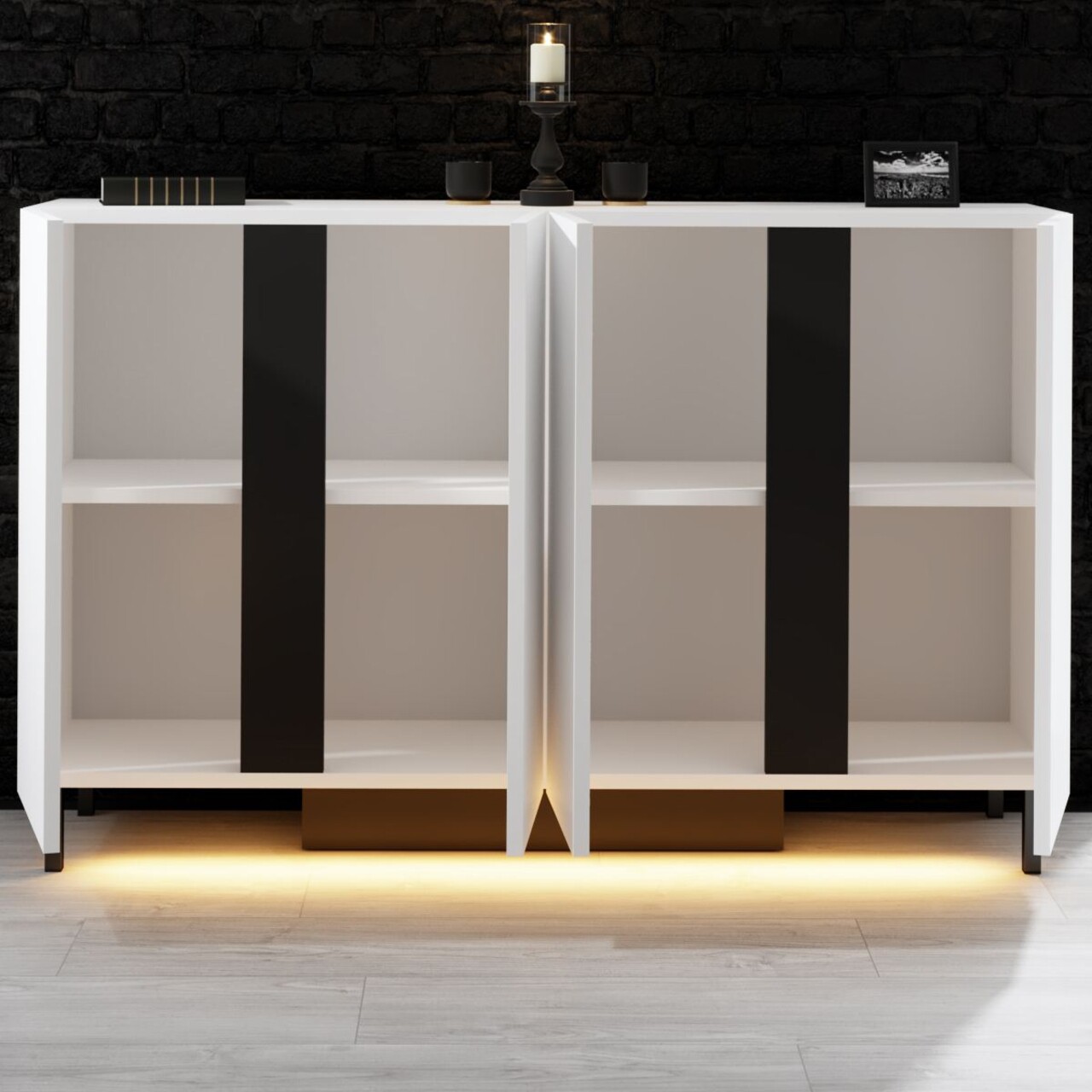 Consola, Hanah Home, Paris, 127x80x32 cm, Alb - imagine 3