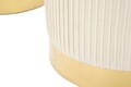 Set bancheta si 2 taburete Shopy, Mauro Ferretti, 80x37x42 cm, 29x35 cm, fier/MDf/poliester, crem/auriu