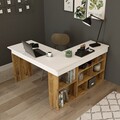 Birou  CT5 - AW, Locelso, 129x120x72 cm, PAL, natural/alb