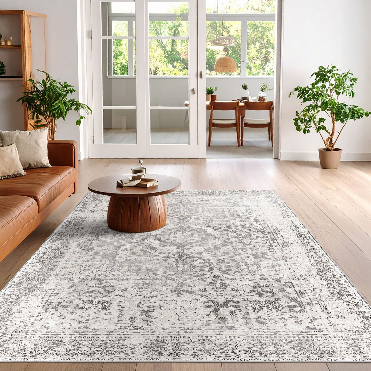 Covor Woosonıl082 80x150 cm Bumbac Crema / nurca