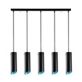 Lustra Sivani MR - 970, Opviq, 85 x 8 x 114 cm, 5 x E27, 100W, negru/albastru