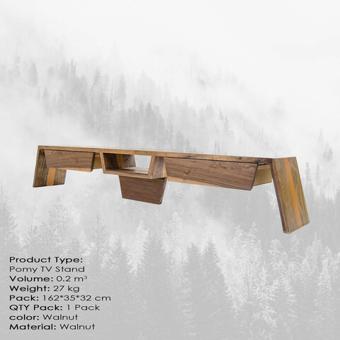 Comoda TV, Massive Design, Pomy Small, 160x33x30 cm, Nuc Massive Design