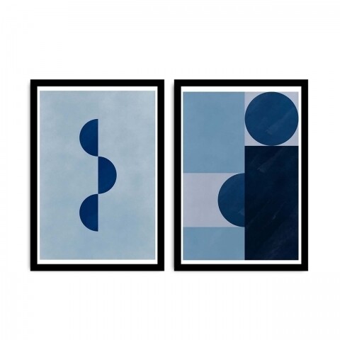 Set 2 tablouri decorative, Alpha Wall, Blue Abstract, 36x51 cm