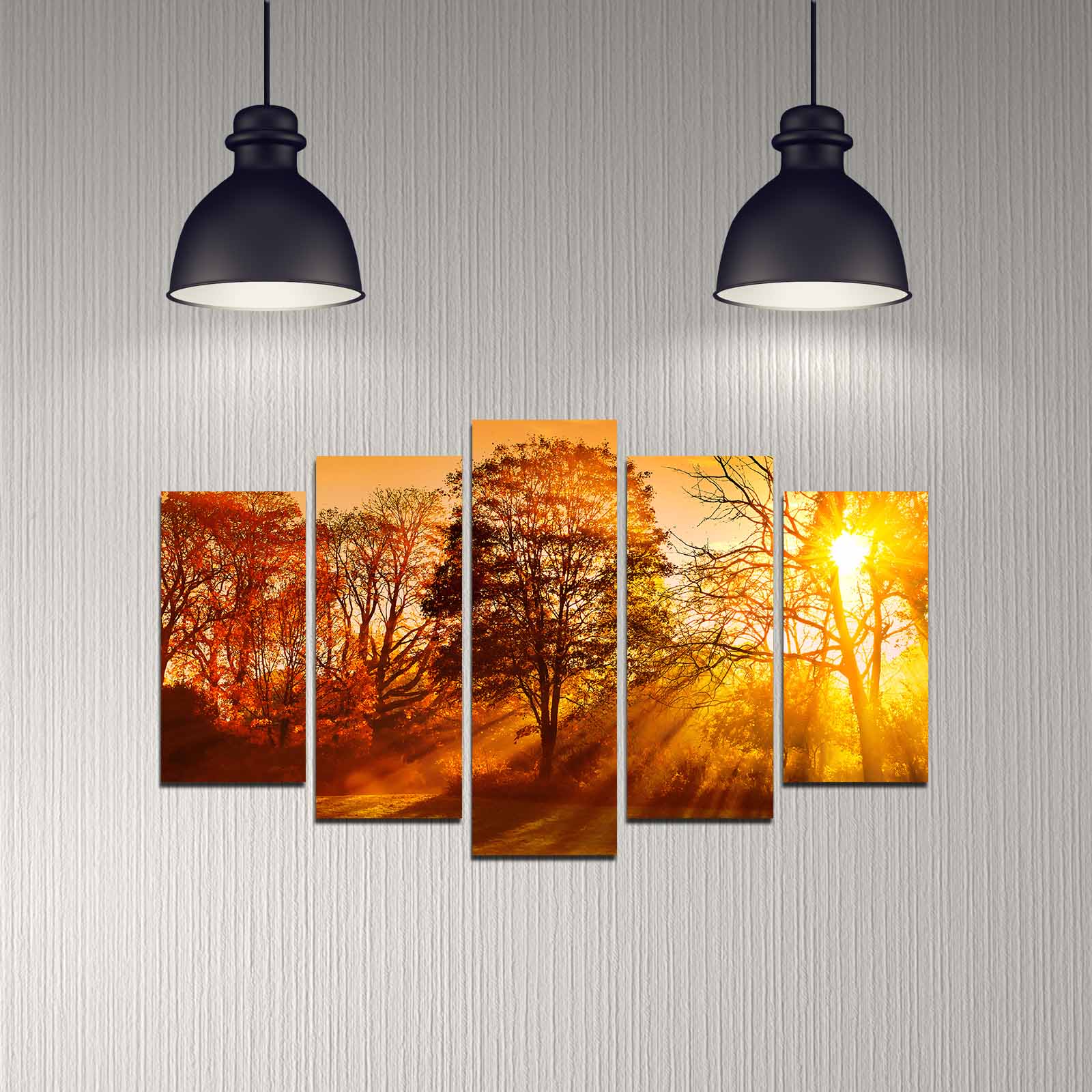 Tablou decorativ MDF, 5DMDF-21, 20 x 60 cm, Multicolor