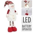 Decoratiune luminoasa Santa, 18x70 cm, poliester, alb/rosu
