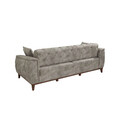 Set canapea extensibilă, Unique Design, 867UNQ1520, Lemn de carpen, Gri