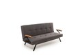 Canapea extensibila cu 3 locuri, Futon, 859FTN2903, Metal , Gri