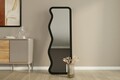 Oglinda decorativa, Siam, Asel, 50x160x2.2 cm, MDF , Negru