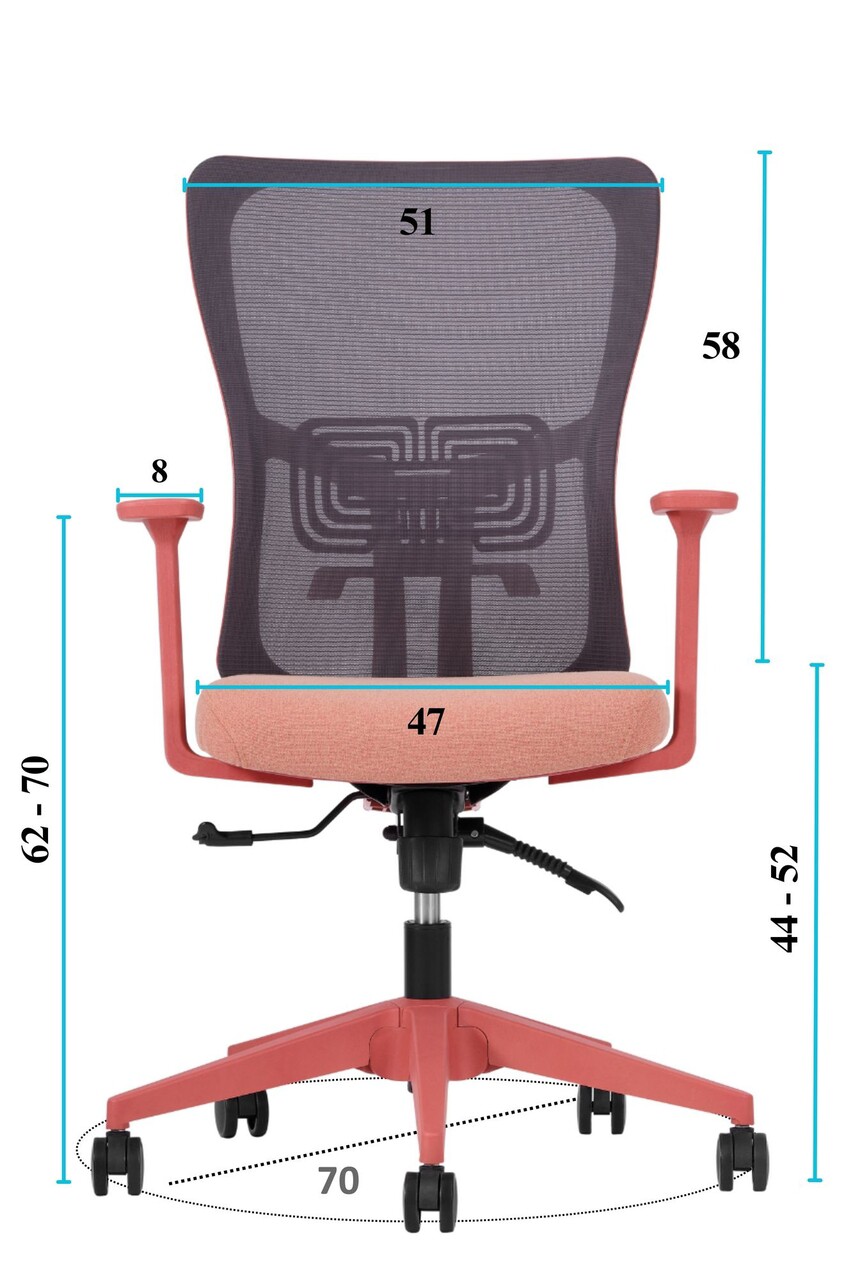 Scaun de birou, Hanah Home, Lumbar 108, 61x108x68 cm, Plastic, Roz somon - view 9