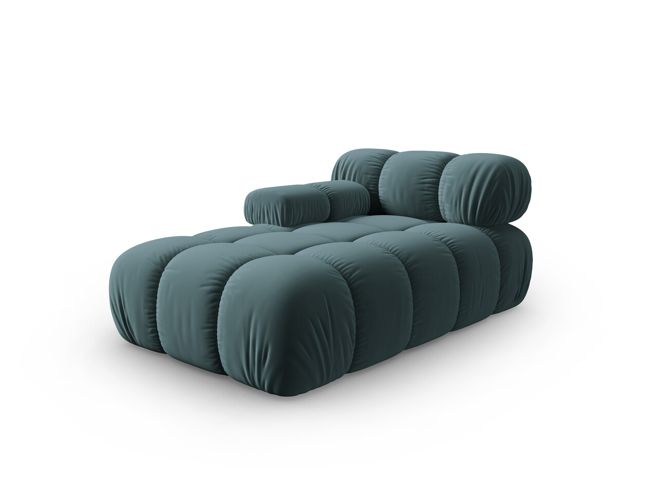 Sezlong living stanga 1 loc, Bellis, Micadoni Home, BL, 155x94x70 cm, catifea, albastru petrol - view 6