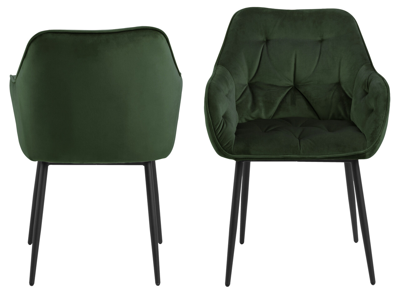 Scaun Brooke, Actona, 58x55x83 cm, catifea/otel, verde forest - view 10