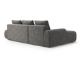 Coltar extensibil stanga 3 locuri, Linz, Cosmopolitan Design, 275x142x84 cm, cotiera dreapta, catifea, gri