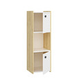 Dulap de baie, Olivia, Teo, 38.6x120x35 cm, PAL, Stejar Safir / Alb
