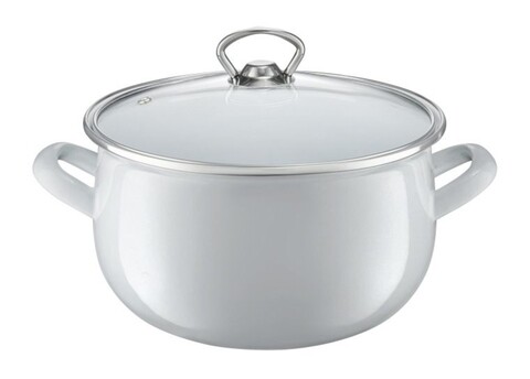 Oala emailata cu capac garden, ambition, 3.1 l, 18 cm, gri