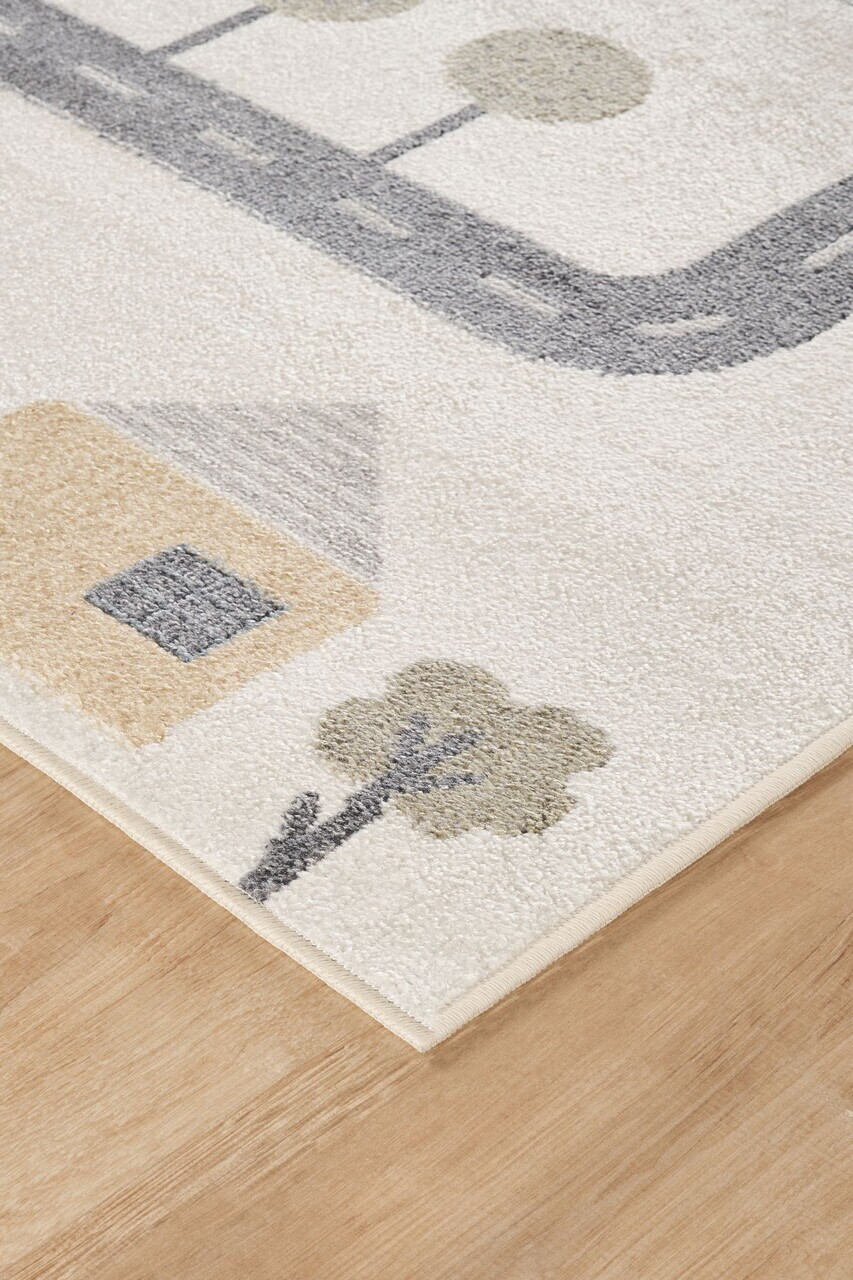 Covor, Bohem Kids Road, 160x230 cm, Poliester, Crem / Gri — imaginea 3